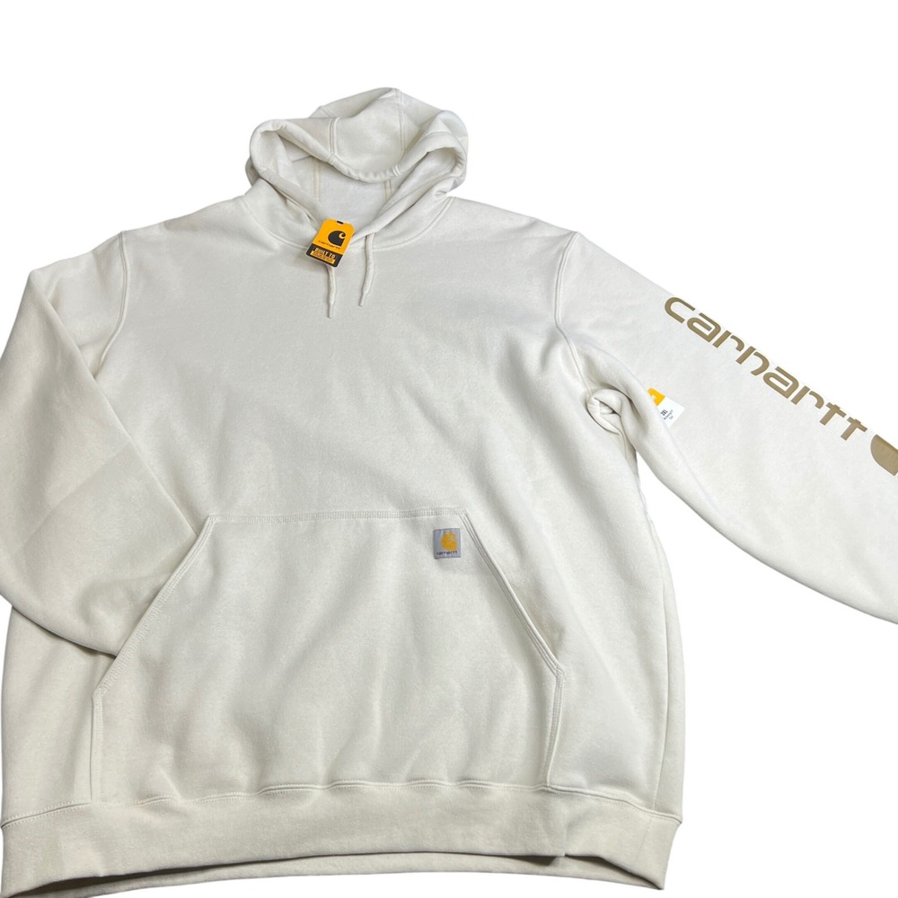 Carhartt Mens 3XL Tall Loose Fit Midweight Logo Sleeve Hoodie White K288 W03 NWT